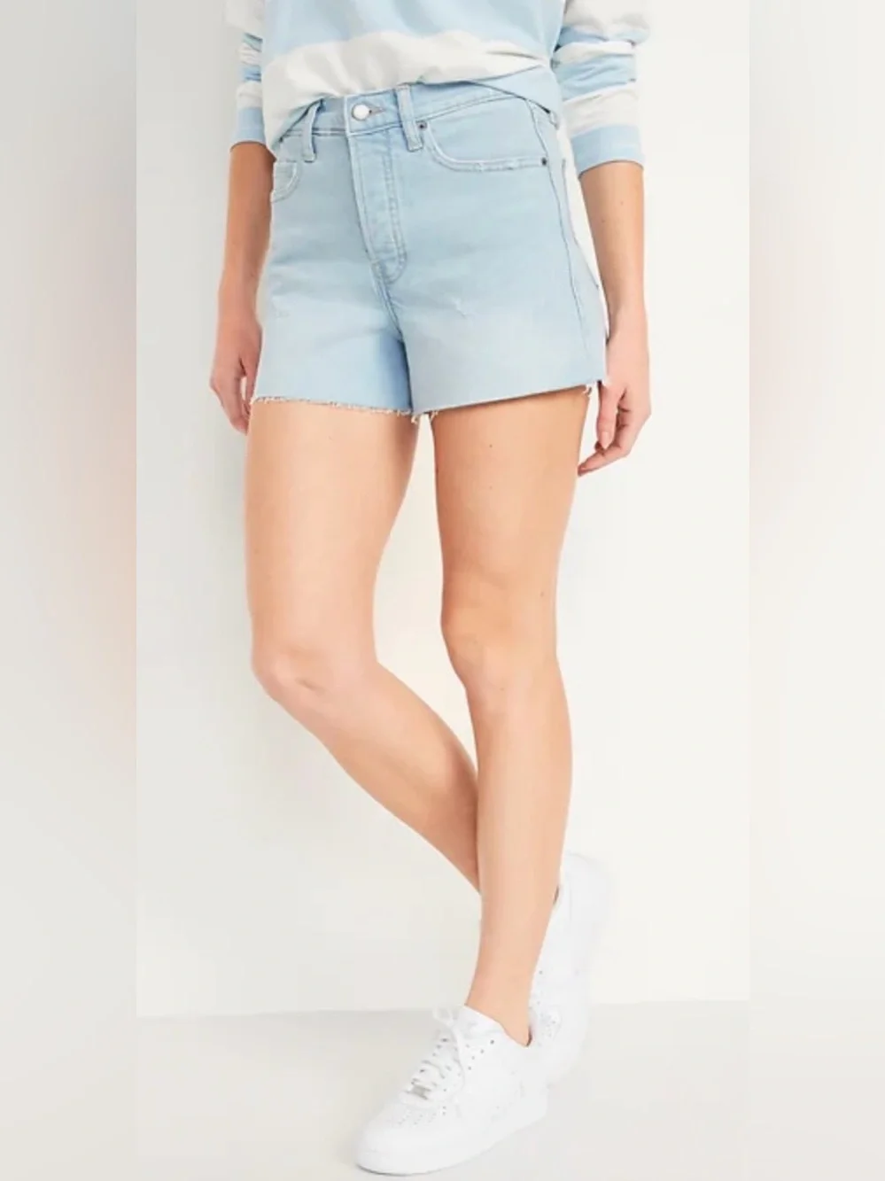 Old Navy Light Blue Denim Women’s High-Rise Shorts Size 6 NWT